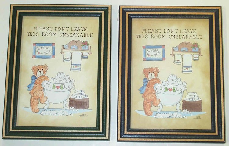 Decorative Framed Art with Bears - Click Image to Close